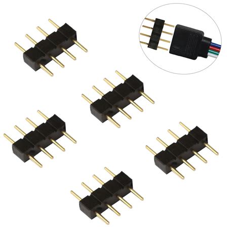 wow  pcs  pin male plug adapter connector  rgb   led strip light ebay