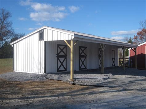covered lean  barn jn structures