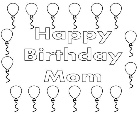 happy birthday mom coloring page mom coloring pages happy birthday