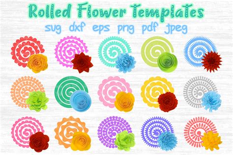 rolled flowers graphic  magicartlab creative fabrica