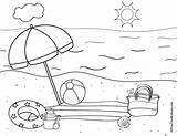 Coloring Beach Printable Fun Sheet Activity Pages Summer Sheets Preschool Planesandballoons Cute sketch template