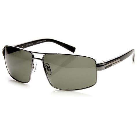 Mens Premium Square Polarized Aviator Sunglasses Zerouv