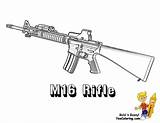 M16 Yescoloring Pistola M40 Páginas Guns sketch template