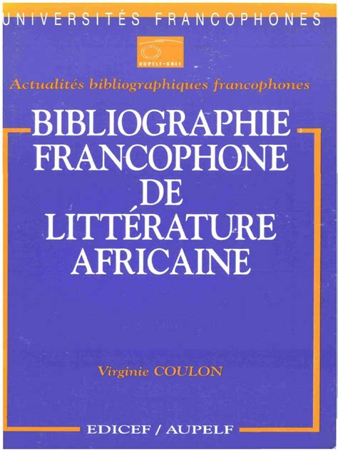 bibliographie francophone de litterature africaine content