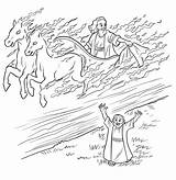 Elijah Chariot Fire Bible Coloring Pages Printable Kids Chariots Heaven Story Goes Drawing School Widow Crafts Para Stories Colorir Biblical sketch template