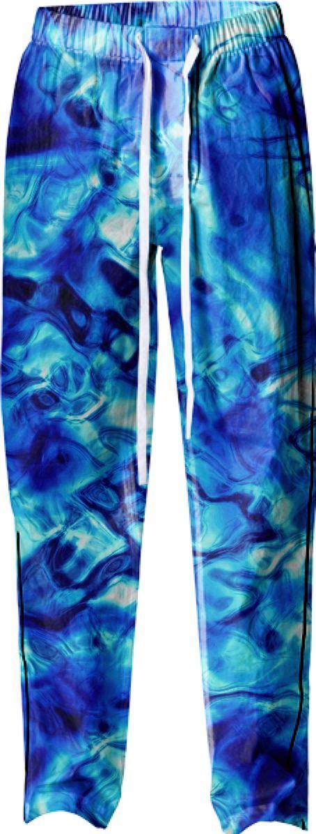glistening blue water texture pajama pants  print