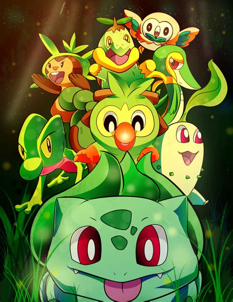 Pokemon Grass Type Starters By Mariolord07 On Deviantart