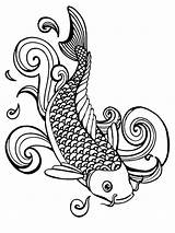 Fish Coloring Koi Pages Adult Printable Adults Drawing Realistic Color Outline Getdrawings Simple Recommended Getcolorings Line sketch template