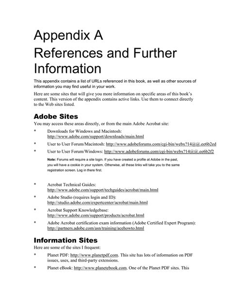 appendix  references   information