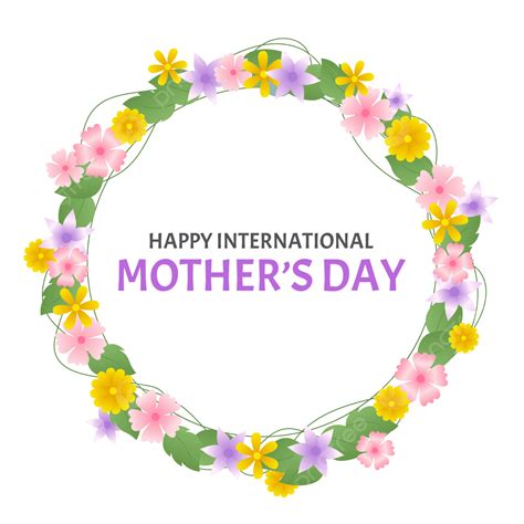 Floral Mothers Day Vector Png Images Happy Mothers Day Floral