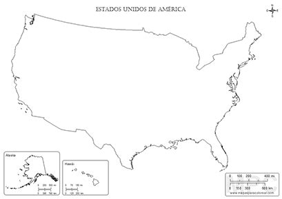 mapas de estados unidos  colorear