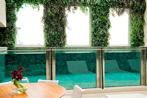 duplex apartment  malibu  glass swimming pool