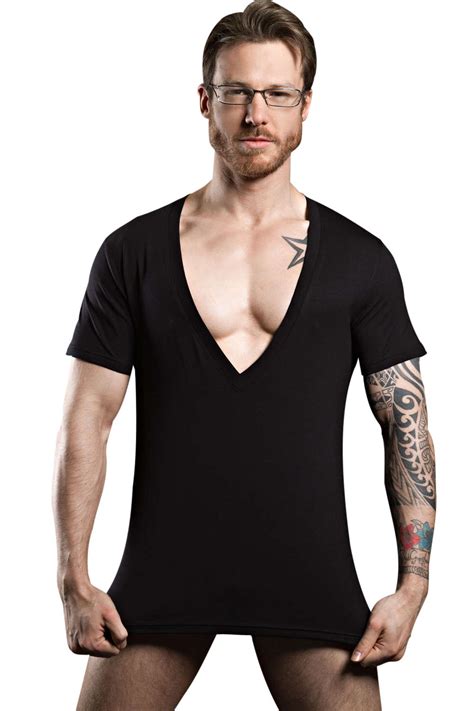 Doreanse Mens 2850 Deep V Neck Party T Shirt Underwear Male Top Ultra