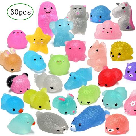 pcs mochi squishy toys glitter mini animal shaped squishies toys party favors  kids stress