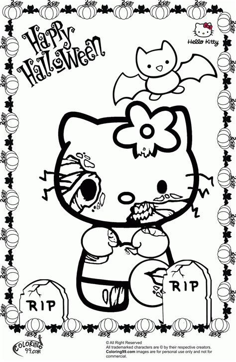 halloween  kitty coloring pages coloring home