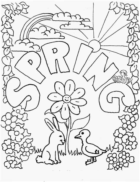 spring coloring sheets  kindergarten spring coloring sheets