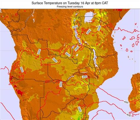 zambia surface temperature  friday  sep  pm cat