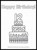 Coloring Birthday Happy Cake Printable 12th 11th 3rd Printables Cute Pages Third 2021 Theartkitblog sketch template