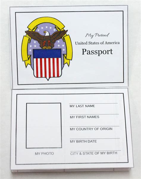 passport template  print printable templates