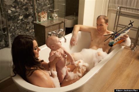 prince george gets a bath with kate and william spoof pictures