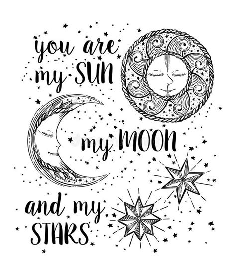 sun moon  stars royalty  illustration moon coloring pages