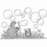 Mouse House Stamps Coloring Digital Hm Blowing Bubbles sketch template