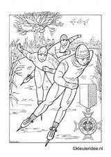 Kleuteridee Kleuren Bladzijden Skating Elfstedentocht Boek sketch template