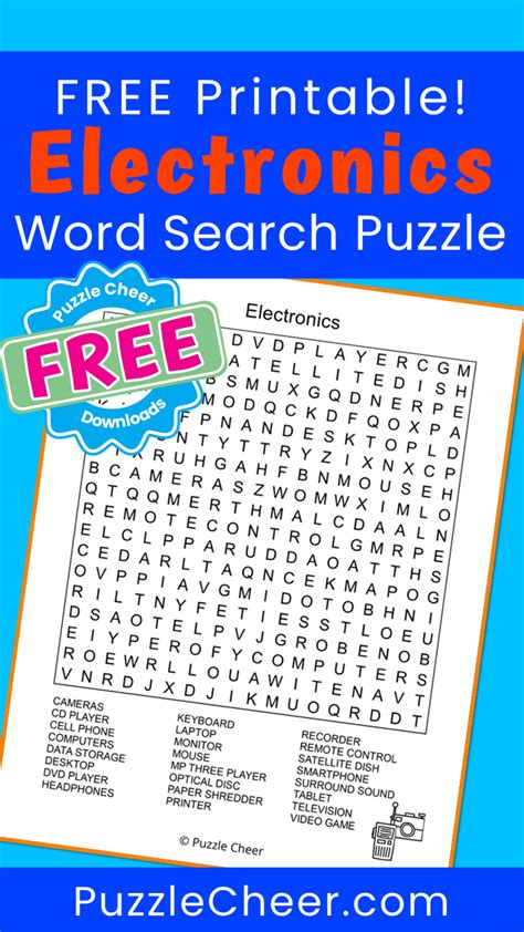 electronics word search puzzle puzzle cheer