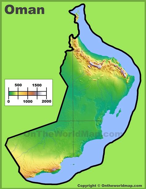 oman physical map ontheworldmapcom