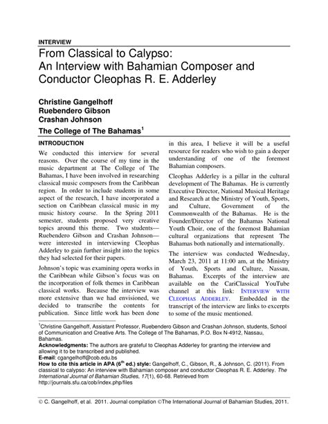 classical  calyspo  interview  bahamian composer  conductor cleophas