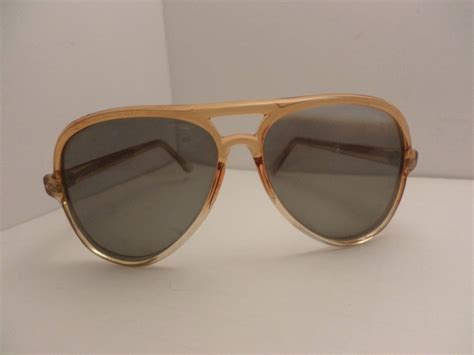 vintage 70 s aviator sunglasses pale brown ombre gold nugget inside