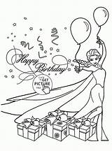 Birthday Coloring Card Cards Pages Happy Kids Elsa Folding Template Print Printable Frozen Color Wuppsy Disney Drawing Princess Holiday Getcolorings sketch template