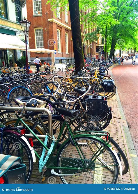 amsterdam bikes editorial photography image  dutch