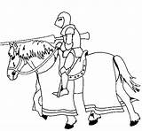 Horseman Fighting Coloring Coloringcrew sketch template