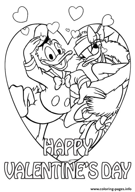 donald duck  daisy  valentine day disney sf coloring page printable