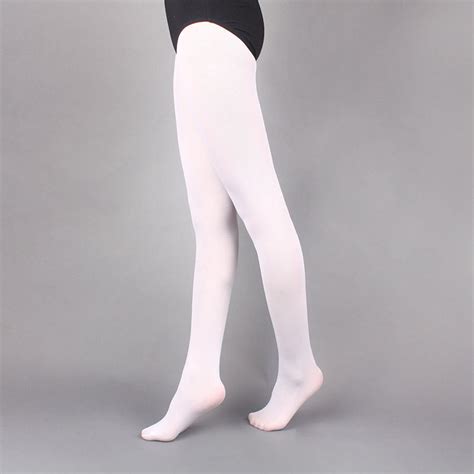 women ballet dance tights white high waist plus size pantyhose for