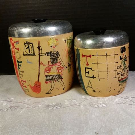 Aluminum Coffee And Tea Canisters Hand By
