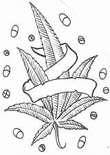 Coloring Leaf Pages Pot Marijuana Weed Drawing Cannabis Stoner Tattoo Plant Adult Drawings Sketch Sheets Funny Printable Trippy Outline Designs sketch template