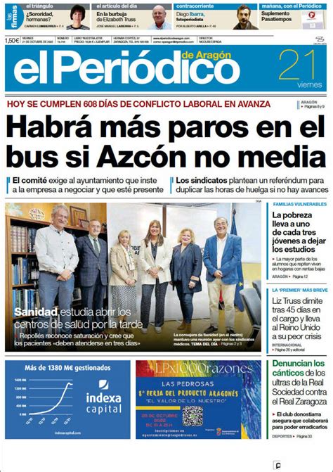 newspaper el periodico de aragon spain newspapers  spain todays press covers kioskonet
