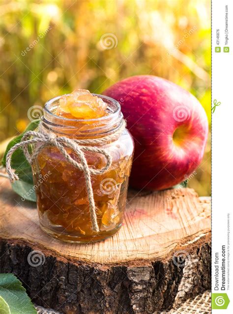 jar  apple preserves stock photo image  cooked preserve