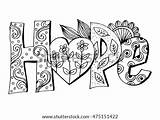 Hope Coloring Pages Faith Words Word Zentangle Template Sketch Display Vector sketch template