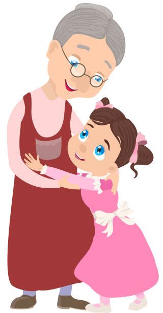 royalty free grandmother and granddaughter clip art vector images