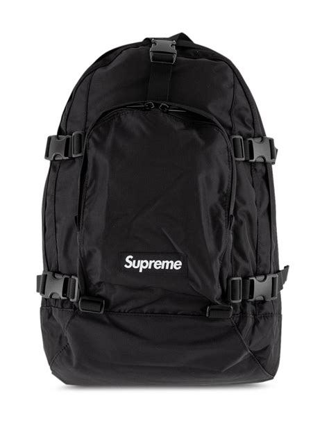 supreme fw logo backpack  black  men lyst