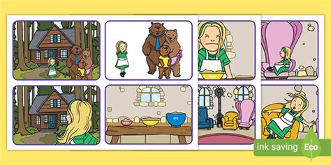 sequence cards  goldilocks    bears