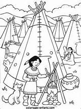 Coloring Pages Indian Thanksgiving Sheets Indiens Diy Native American Kids Indians Crafts Book Preschool Coloriages Les Printable Print Plains sketch template