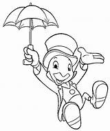 Grilo Grillo Pepe Pinocchio Falante Pinocho Jiminy Infantis Cricri Parapluie Coloratutto Nossa Gomes Stampa sketch template