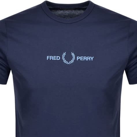 Fred Perry Logo T Shirt Navy Mainline Menswear