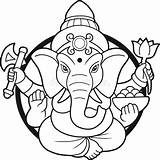 Ganesha Gott Ganesh Indisches Emblem Embleem Indische Indischer sketch template