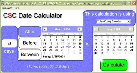 filegets csc date calculator screenshot csc date calculator counts