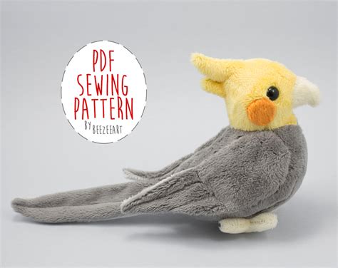 cockatiel stuffed animal sewing pattern digital